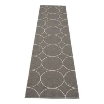 Covor tip traversa pentru interior si exterior gri inchis 70x300 cm Boo Charcoal Linen - Pappelina imagine
