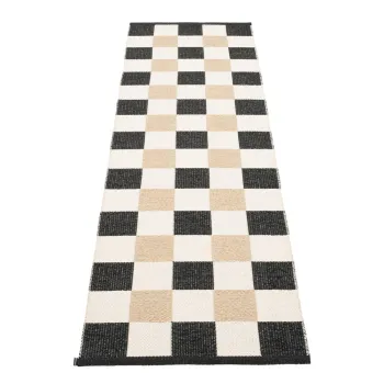 Covor tip traversa pentru interior si exterior negru/crem 70x240 cm Pix Black Vanilla - Pappelina imagine