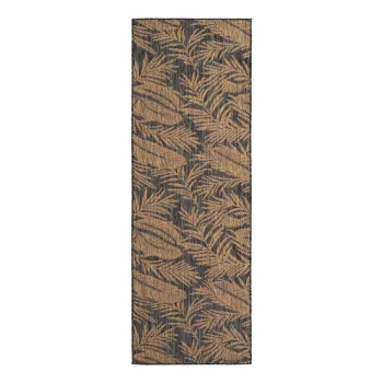 Covor tip traversa pentru interior si exterior negru/maro 80x250 cm Mira 1451 - Ayyildiz Carpets imagine