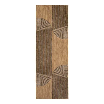 Covor tip traversa pentru interior si exterior negru/maro 80x250 cm Mira 1453 - Ayyildiz Carpets imagine