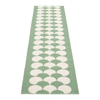 Covor tip traversa pentru interior si exterior verde/crem 70x250 cm Poppy Oregano - Pappelina imagine