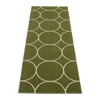 Covor tip traversa pentru interior si exterior verde inchis 70x200 cm Boo Dark Olive - Pappelina imagine