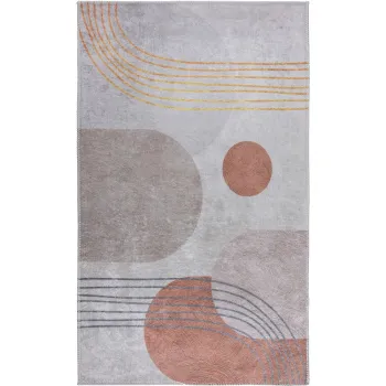 Covor tip traversa portocaliu-crem lavabil 80x200 cm - Vitaus imagine