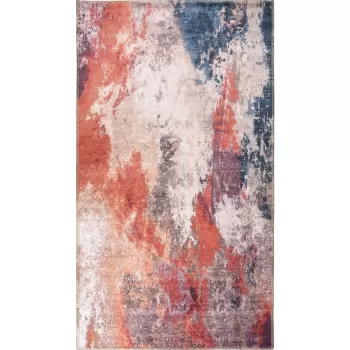 Covor tip traversa rosu/albastru lavabil 200x80 cm - Vitaus imagine