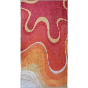 Covor tip traversa rosu-portocaliu lavabil 80x200 cm Colors of Joy - Vitaus imagine
