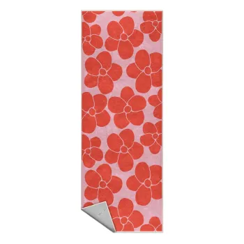Covor tip traversa rosu-roz lavabil 60x230 cm Poppy Fields - Mila Home imagine