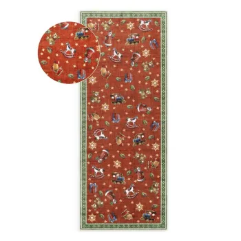 Covor tip traversa rosu/verde 80x200 cm cu model de Craciun Toy's Delight Nostalgic Noel Red Green - Villeroy&Boch imagine