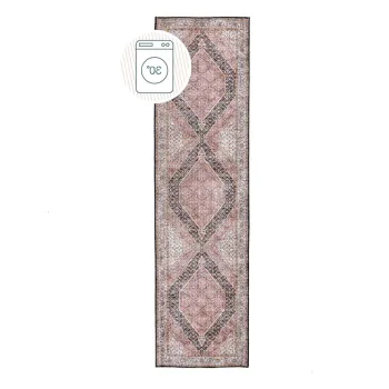 Covor tip traversa roz lavabil 60x230 cm Briony Traditional - Flair Rugs imagine