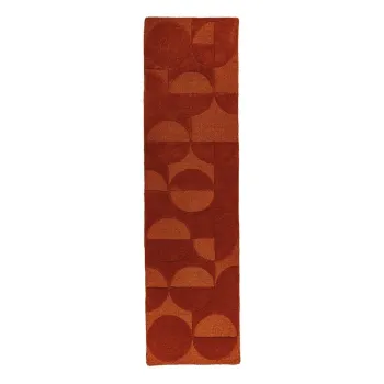 Covor tip traversa teracota tesut manual din lana 60x230 cm Gigi - Flair Rugs imagine