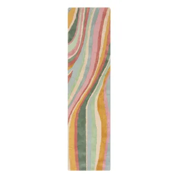 Covor tip traversa tesut manual din lana 60x230 cm Abstract Flow - Flair Rugs imagine