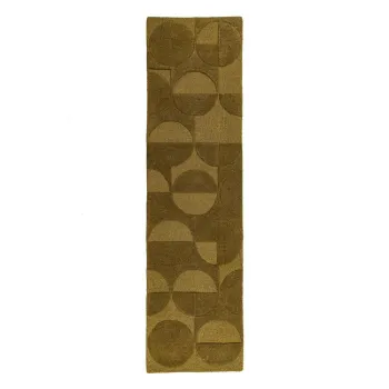 Covor tip traversa verde inchis tesut manual din lana 60x230 cm Gigi - Flair Rugs imagine