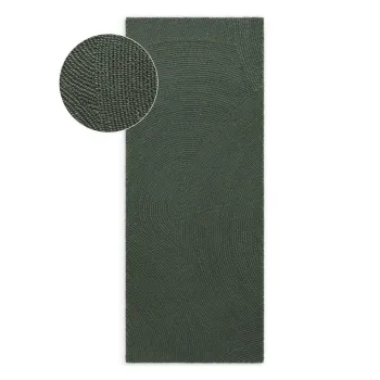 Covor tip traversa verde inchis tesut manual din lana 80x300 cm Calmio - Hanse Home imagine