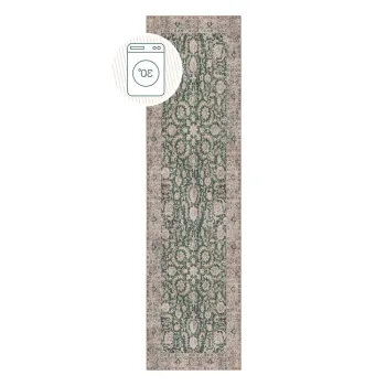 Covor tip traversa verde lavabil 60x230 cm Beau Floral - Flair Rugs imagine