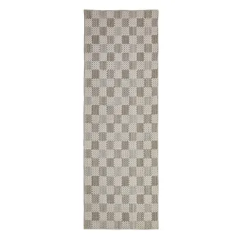 Covor tip traversa verde lavabil din amestec de bumbac 80x230 cm Muted Checkerboard - Flair Rugs imagine