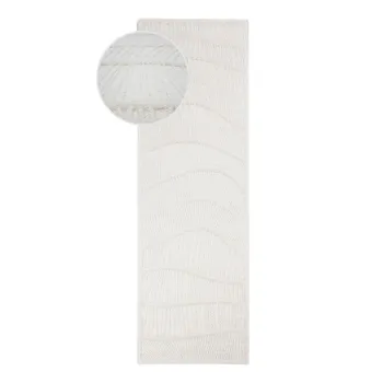 Covor tip traversAalb E>esut manual din amestesc de lAcnA80x230 cm Sculptured Wave aEURFlair Rugs imagine