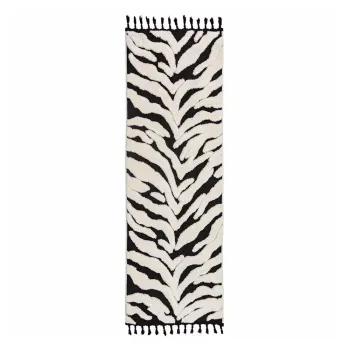 Covor tip traversAalb-negru 80x300 cm Esra Zebra aEURFlair Rugs imagine