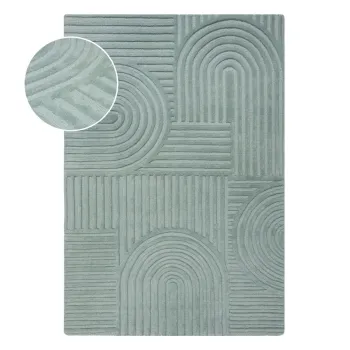 Covor turcoaz tesut manual din lana 200x290 cm Zen Garden - Flair Rugs imagine