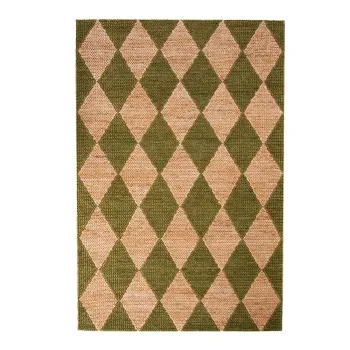 Covor verde/in culoare naturala tesut manual din amestec de iuta 120x170 cm Effie Diamond - Flair Rugs imagine