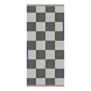 Covor verde inchis/crem lavabil 70x150 cm Square - Mette Ditmer Denmark imagine