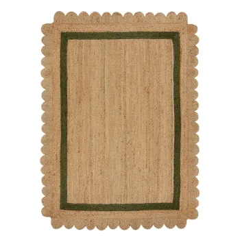 Covor verde inchis/in culoare naturala tesut manual din iuta 160x230 cm Grace Green - Flair Rugs imagine