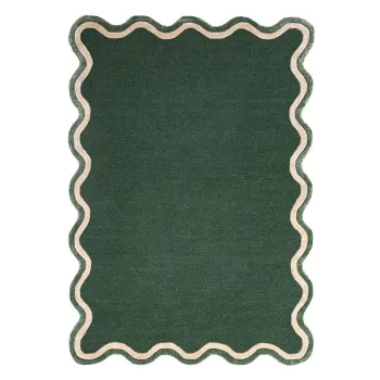 Covor verde inchis tesut manual din amestesc de lana 160x230 cm Rivo Wool - Flair Rugs imagine