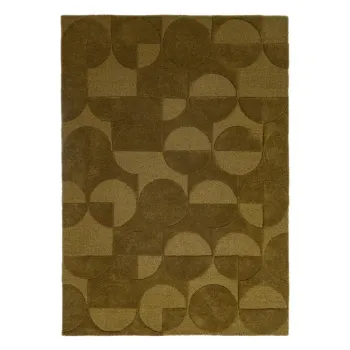 Covor verde inchis tesut manual din lana 120x170 cm Gigi - Flair Rugs imagine