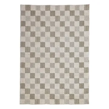 Covor verde lavabil din amestec de bumbac 116x170 cm Muted Checkerboard - Flair Rugs imagine