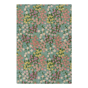 Covor verde menta tesut manual din lana 200x290 cm Emilia Floral - Flair Rugs imagine