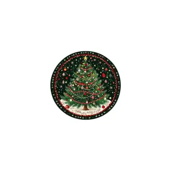 Covor verde rotund o 120 cm cu model de Craciun - Conceptum Hypnose imagine