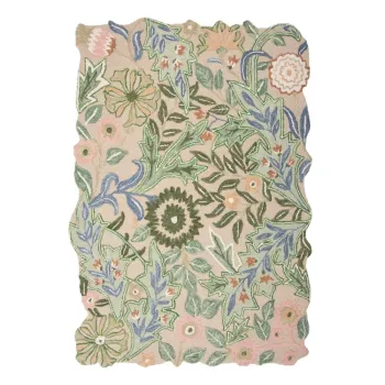 Covor verde tesut manual din lana 120x170 cm Bryony Shaped Floral - Flair Rugs imagine