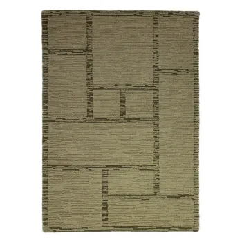 Covor verde tesut manual din lana 140x200 cm Harris Modula Wool - Flair Rugs imagine