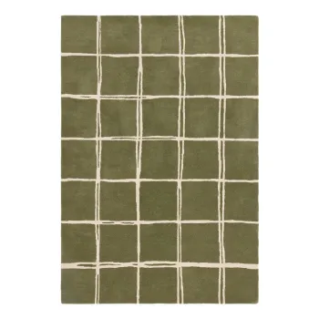 Covor verde tesut manual din lana 160x230 cm - Asiatic Carpets imagine