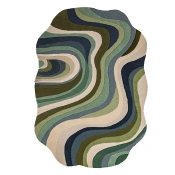 Covor verde tesut manual din lana 160x230 cm Envy Wool - Flair Rugs imagine