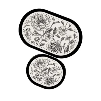 CovoraE(TM)e de baie alb-negru 2 buc. 60x100 cm Rasse aEURFoutastic imagine