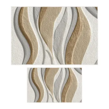 CovoraE(TM)e de baie bej 2 buc. 60x100 cm aEURFoutastic imagine