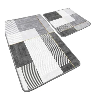 CovoraE(TM)e de baie gri 2 buc. 60x100 cm Pendor aEURFoutastic imagine