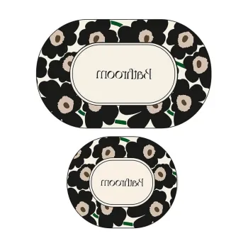 CovoraE(TM)e de baie negre/bej 2 buc. 60x100 cm Oweld aEURFoutastic imagine