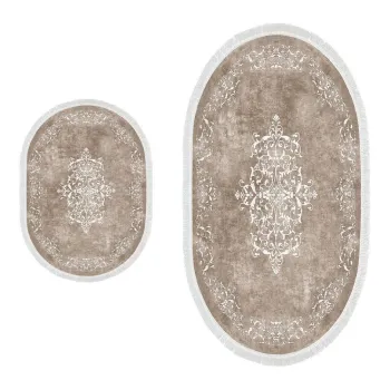 CovoraE(TM)e de baie taupe 2 buc. 60x100 cm aEURFoutastic imagine