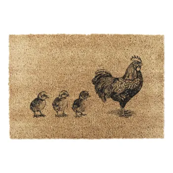 CovoraEde intrare din fibre de nucAde cocos 40x60 cm Chickens and Chicks aEURArtsy Doormats imagine