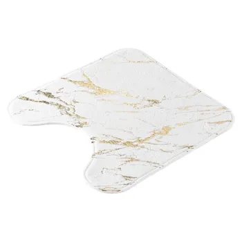 Covoras de baie alb/auriu 45x45 cm Aquamarbre - douceur d'interieur imagine