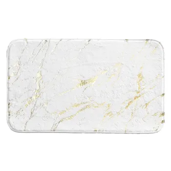 Covoras de baie alb/auriu 45x75 cm Aquamarbre - douceur d'interieur imagine
