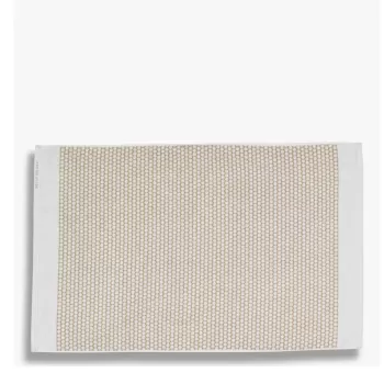 Covoras de baie alb/bej din material textil 50x80 cm Grid - Mette Ditmer Denmark imagine