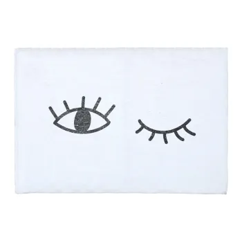Covoras de baie alb din amestec de bumbac Really Nice Things Eyes, 40 x 60 cm imagine