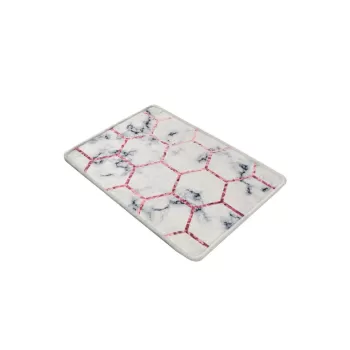 Covoras de baie alb/gri 60x40 cm Honeycomb - Foutastic imagine