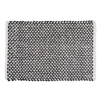 Covoras de baie alb-negru din material textil 50x80 cm Covelo - Wenko imagine
