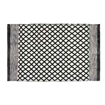 Covoras de baie alb-negru din plastic reciclat 50x80 cm Tara - Wenko imagine