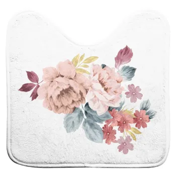 Covoras de baie alb-roz pentru WC 45x45 cm Jayana - douceur d'interieur imagine