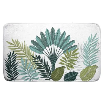 Covoras de baie alb/verde 45x75 cm Panazio - douceur d'interieur imagine