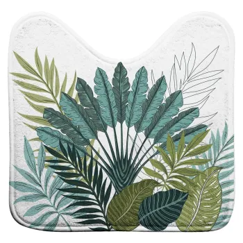 Covoras de baie alb-verde pentru WC 45x45 cm Panazio - douceur d'interieur imagine