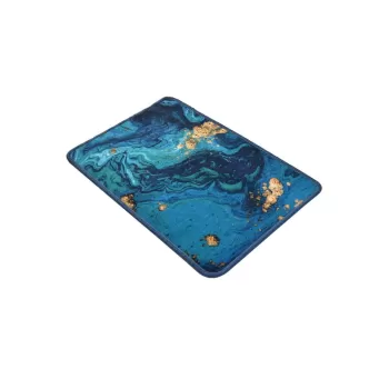 Covoras de baie albastru/auriu 60x40 cm Marbling - Foutastic imagine